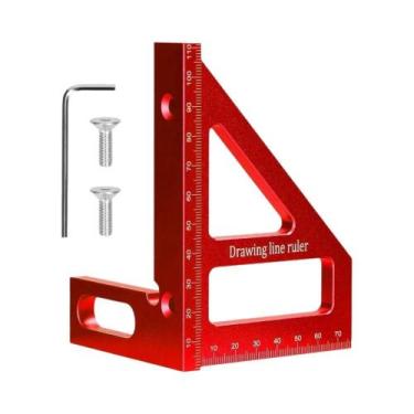 Imagem de Esquadro De Marcenaria Em Liga De Alumínio Com Pinos De Centrar, Régua