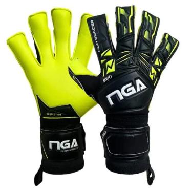 Imagem de Luva de Goleiro Profissional Nga Soccer Brio, Neon, Preto, 9