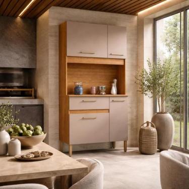 Imagem de Armário De Cozinha Pequeno 90cm Estreito Para Apartamento MDP Compacto