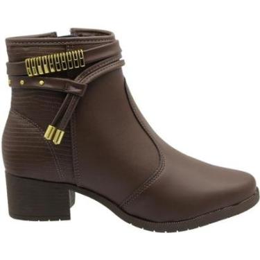 Imagem de Bota Casual Cano Curto Moleca Salto Grosso Elegante Feminina-Feminino