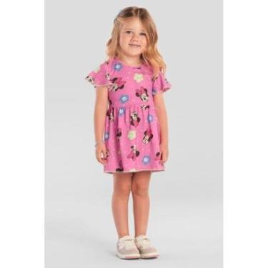 Imagem de Vestido infantil menina da Minnie Mouse Brandili -Rosa-Feminino