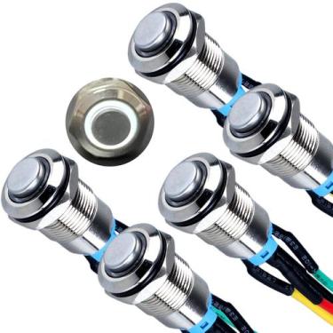 Imagem de Interruptor com botão de pressão DMWD 12 mm à prova d'água 12V-24V 1NO