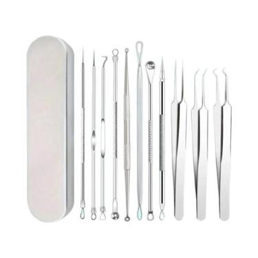 Imagem de Kit Extrator De Cravos E Espinhas 11 Peças: Ferramenta De Limpeza De P