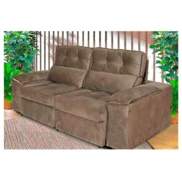 Imagem de Sofá 3 Lugares Retrátil Reclinável Veludo Zeus Nordeste Flex, Bege, 3