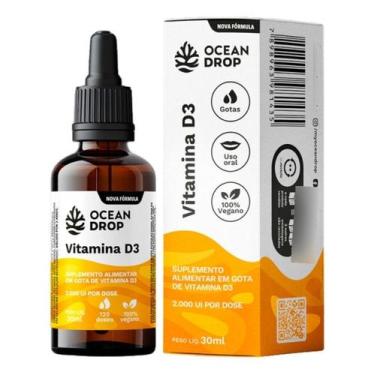 Imagem de Vitamina D3 Gotas Ocean Drop  Suplemento Líquido de D3