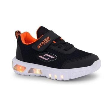 Imagem de Tênis Botinho Light Luz LED Preto Laranja Infantil - - Botinho - State