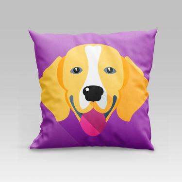 Imagem de Capa De Almofada Estampada Pet Dog Em Veludo Suede 45cm X 45cm - Decoração Raças Cachorros Cor Beagle