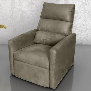 Imagem de Poltrona Reclinável Do Papai Taty Suede Com Espuma D23 Cappuccino Casah