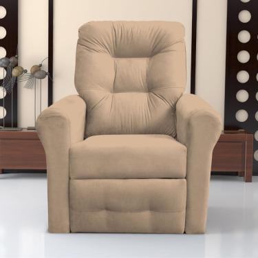 Imagem de Poltrona Reclinável Guaíra Para Descanso Suede Bege Casah