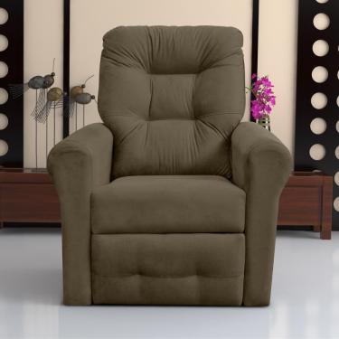 Imagem de Poltrona Reclinável Para Descanso Guaíra Suede Cappuccino Casa H