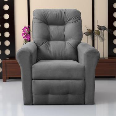 Imagem de Poltrona Reclinável Thalia Para Descanso Suede Cinza Casa H