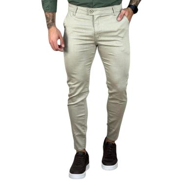 Imagem de Calça Alfaiataria Caqui Claro Masculina Skinny - Truehero-Masculino