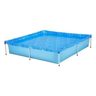 Imagem de Piscina Infantil Quadrada Estrutural Pvc 1500 Litros Mor Azu