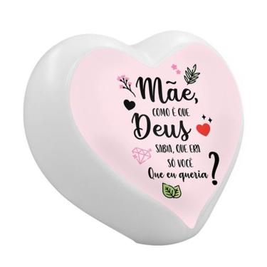 Imagem de Luminária Coração Como Deus Sabia USB TPC com Iluminação Integrada LED 5V Bivolt e Luz...