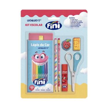 Imagem de Kit Escolar Leonora Fini Leonora com 12 Lápis de Cor, 2 Lápis Grafite, Borracha, Aponta...