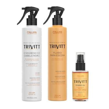 Imagem de Kit de Tratamento Capilar Trivitt Profissional Reconstrução e Finalização Capilar Poder...