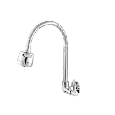 Imagem de Torneira de Cozinha Gourmet Flexível 1-4 de Volta para Parede em Plástico ABS Acabament...