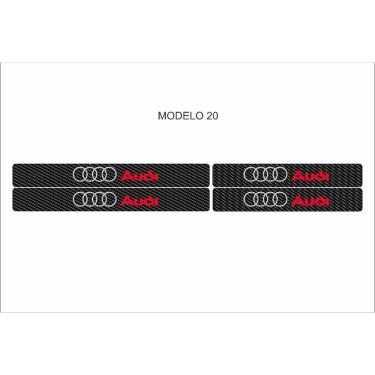 Imagem de Soleira Automotiva para Portas Dianteiras e Traseiras Kit 4 Adesivos Universal Anti Ris...