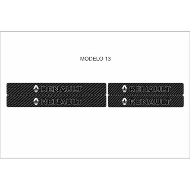 Imagem de Soleira Automotiva para Portas Dianteiras e Traseiras Universal Kit 4 Adesivos Anti Ris...