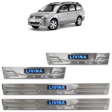 Imagem de Kit Soleira Livina 2010 2011 2012 2013 2014 Cromado Led - Automotive I