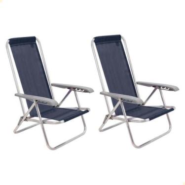 Imagem de Kit 02 Cadeiras De Praia Reclin. Tramontina Bali Baixa Alumínio C- Ass