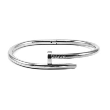Imagem de Bracelete feminino prego dourado banhado a ouro 18k aço inoxidável-NÃO