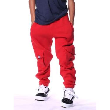Imagem de Calça Infantil Bali Hai Jogging Cargo Basic, Vermelho, 04