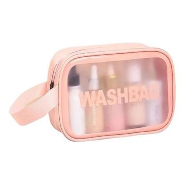 Imagem de Necessaire Transparente Feminina Pequena Viagem Linda - ALWY, Rosa