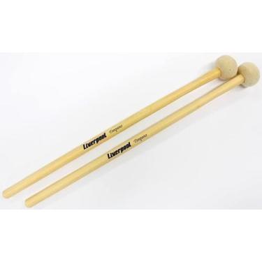 Imagem de Baqueta Tipo Mallets Liverpool Marfim Tímpano Feltro LF-TIMP