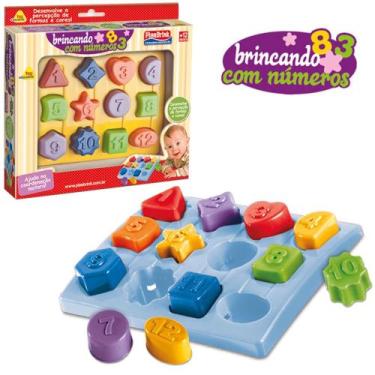 Imagem de Brincando com números brinquedo de encaixar para bebê com 13 peças 1 a