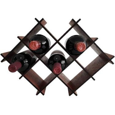 Imagem de Adega De Mdf Para Mesa Com 8 Nichos Suporte Porta Garrafas De Vinho Su