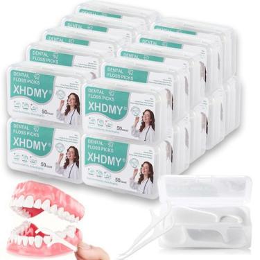 Imagem de Palitos de Fio Dental XHDMY 1000 Unidades com Estojo de Viagem