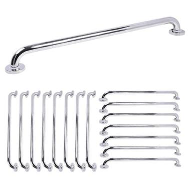 Imagem de Corrimao Alça de Apoio 80cm Kit 15 Uni Acessibilidade Idoso Cadeirante