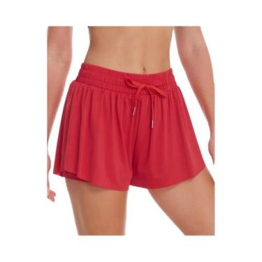 Imagem de Shorts Esportivos Femininos Respiráveis Com Cintura Elástica E Bolso L