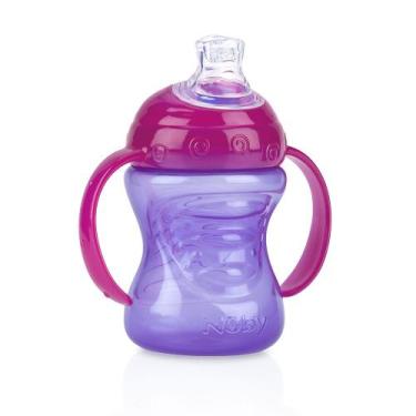Imagem de Copo com Alça e Super Bico de Silicone 240ml - Lilás - Nûby