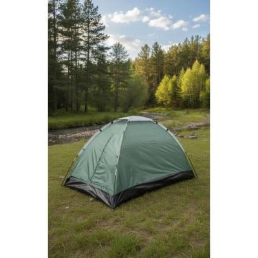 Imagem de 2x Barraca Camping 3 Pessoas Leve 1.55kg Verde Escuro - Congratulation