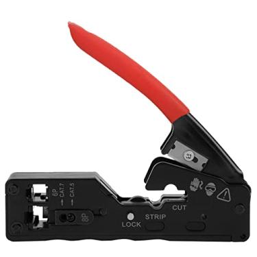 Imagem de Crimper de rede, cortador de cabo com alça fosca para CAT-5 CAT-6 CAT-7(vermelho)