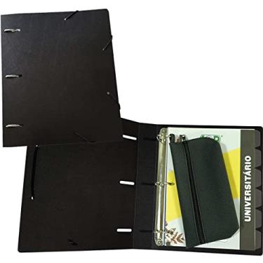 Imagem de Fichario De Pvc, ACP, Preto, 96 Folhas, 6 Divisórias, Com Estojo, 21866