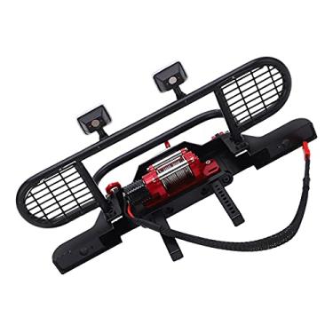 Imagem de RC Crawler – Para-choque de metal dianteiro, conjunto de acessórios para troféu dianteiro, peças de atualização de liga de alumínio, clássico com luz para 1/10 RC Crawler Car