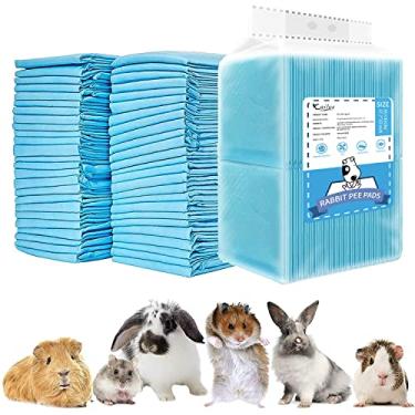 Imagem de CAILOS 20 almofadas de xixi de coelho, fraldas superabsorventes descartáveis, almofadas de treinamento de vaso sanitário para animais de estimação, porquinho-da-índia, hamsters, chinchilas, gatos, cães