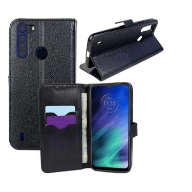 Imagem de Capa Carteira (PRETA) Flip Antishock Porta Cartão Motorola Moto One Fusion XT2073