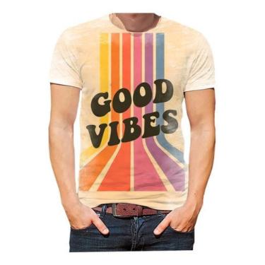 Imagem de Camisa Camiseta Good Vibes Estampas Cores Art 01 - Estilo Kraken