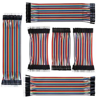 Imagem de Izokee 240 peças 10 cm e 20 cm Jumper Wire Solderless Preadboard Jumper Wires macho para fêmea, macho para macho, fêmea para fêmea projeto Arduino (3 x 10 cm, 3 x 20 cm)