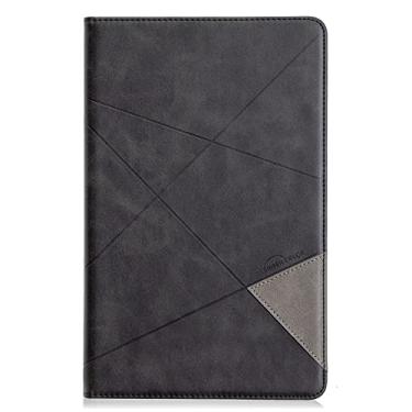 Imagem de ZiEuooo Compatível com Samsung Tablet Case Galaxy A7 LITE A 8.0 A 8.4 A8 A 10.1 A 10.5 Capa protetora de cartão de mão de personalidade durável de negócios (preta, A 10.1 T580N T585C)
