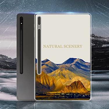 Imagem de ZiEuooo Capa protetora de silicone macio compatível com Samsung Tablet Galaxy S8 Plus ultra fina leve e bonita paisagem da moda (natural, S8 Plus X800 X806 X808)