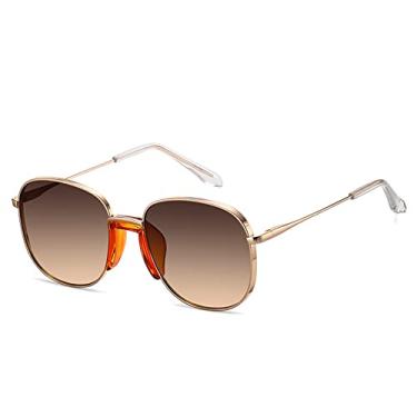 Imagem de Óculos de sol da moda, óculos de sol femininos leves de luxo, armação redonda, guarda-sol de metal, óculos de sol, óculos de sol, 5, tamanho único