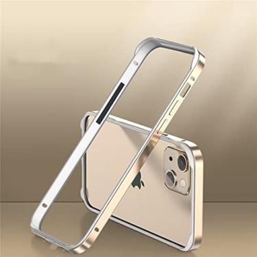 Imagem de Compatível com iPhone X/XS/11 Pro, capa bumper de metal anti-riscos liga de alumínio armação de metal de quatro cantos proteção à prova de choque capa protetora de estrutura rígida armadura para telefone - ouro