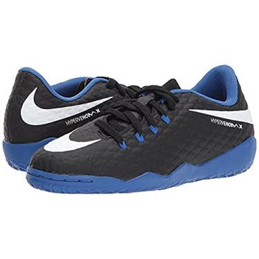 Imagem de NIKE Youth Hypervenomx Phelon III Indoor Soccer Shoe, Black/Blue (4.5 M US Big Kid)