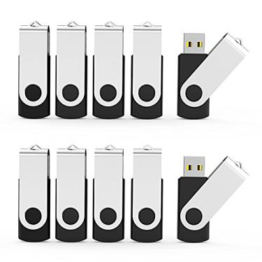 Imagem de Aiibe Pacote com 10 unidades de 8 GB, 16 GB, 32 GB, pen drive USB, polegar, pen drive, memória, preto,, Preto, 32GB