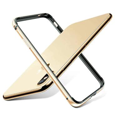 Imagem de Capa protetora de metal de alumínio para iPhone 13 12 11 Pro XS Max 13Pro XR X 7 8 14 Plus Capa de telefone Coque Frame Acessórios, Dourado, Para iPhone 7 Plus
